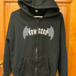 Black Goth Zip-Up Hoodie NOT MEEK OR MILD